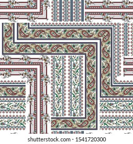all over vector paisley bandanna pattern of white