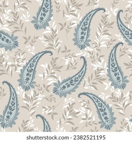 all over vector paisley pattern on brown background