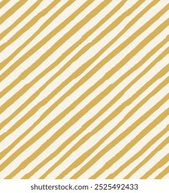 All over vector seamless repeat pattern with skinny bias diagonal mustard and cream hand drawn stripe. Versatile everyday and harvest backdrop in golden honey mustard colors.