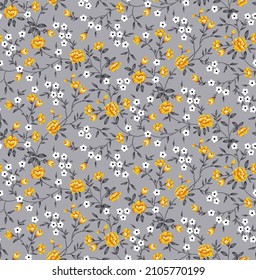 todo sobre vector pequeño patrón de flor en fondo gris