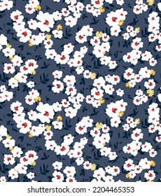 all over vector small flowers pattern and floral pattern on grey background