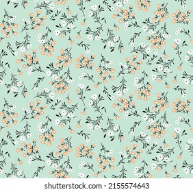 Todo sobre el patrón de flores blancas vectoriales en fondo verde