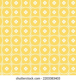 All Over White Bandanna Pattern On Yellow Background