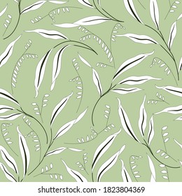 tout sur fond blanc harmonieux, feuille vectorielle vectorielle harmonieux, motif de feuilles vertes