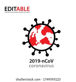 All over the world novel coronavirus (2019-nCoV). Global and Coronavirus vector