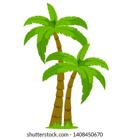 All palm trees with grass on a white background