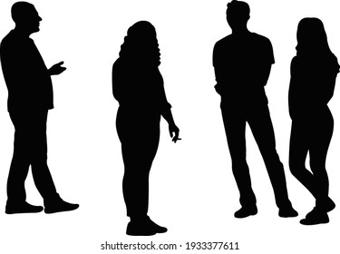 all people together, silhouette vector