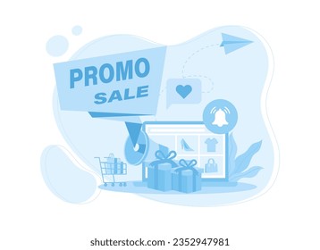 todos los precios de todos los artículos promocionales concepto de tendencia ilustración plana