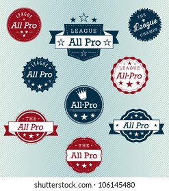 All Pro Sports Label Vector Set