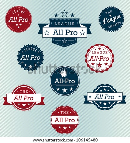 All Pro Sports Label Vector Set