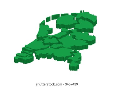 All provinces of the Netherlands separated. Laying almost flat.