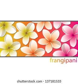 All purpose bright frangipani card in vector format.