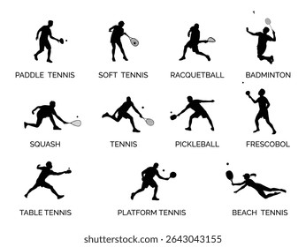 All racket sports player silhouette