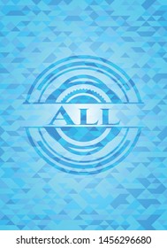All realistic light blue mosaic emblem