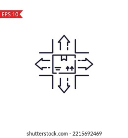 All region delivery line icon isolated sign symbol Vector