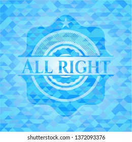 All right light blue mosaic emblem