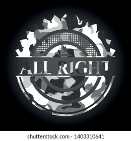 All right on grey camouflage texture