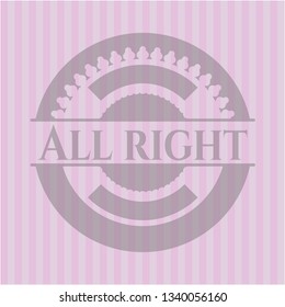 All right pink emblem. Vintage.