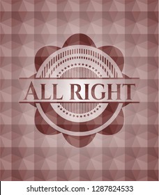 All right red seamless geometric emblem.