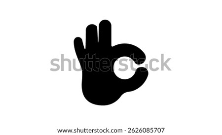 All Right sign , black isolated silhouette