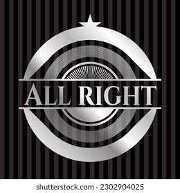 All right silver emblem or badge. Vector Illustration. Mosaic. 