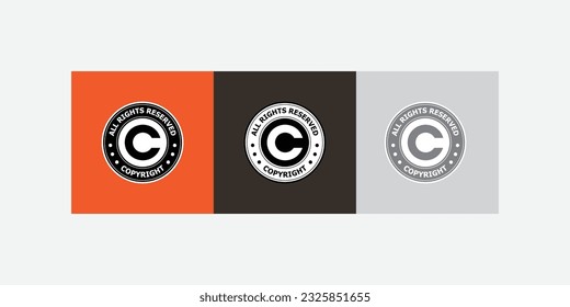 all rights reserved copyright badge icon, stamp, logo, emblem, symbol, sign, button, isolated vector illustration. moderen and latest design.