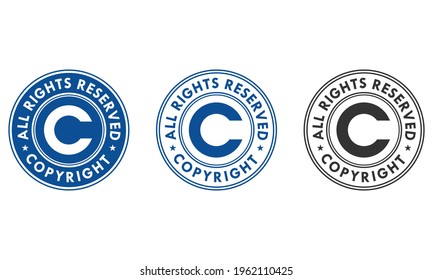 All Rights Reserved Copyright Logo Template Illustration