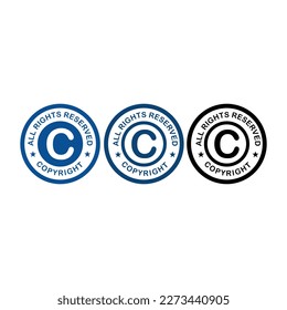 all rights reserved copyright logo template illustration