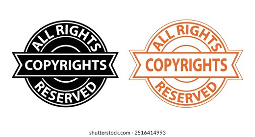 All rights reserved licence, icon, logo, symbol vector illustration for design elements. Isolated on white background.