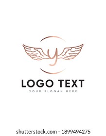 An all round lettered Angel hearts themed and unique display letter type Y logo template, Vector logo for business and company identity 
