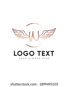 An all round lettered Angel hearts themed and unique display letter type W logo template, Vector logo for business and company identity 