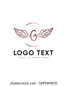 An all round lettered Angel hearts themed and unique display letter type G logo template, Vector logo for business and company identity 