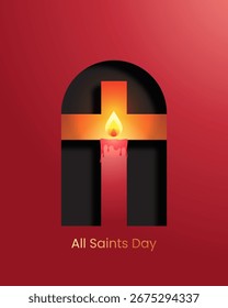 Fondo de todo el día de santo con vela y cruz
