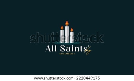 All saints' day background. With Candles From Origami Paper. Commemorating all saints' day on 01 November. Suitable for banners, social media, posters, templates, etc