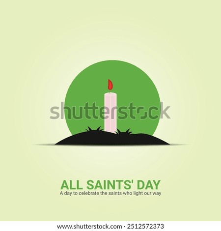 All Saints' Day banner Background. Saints' Day Creative for social media post. 3D illustration.