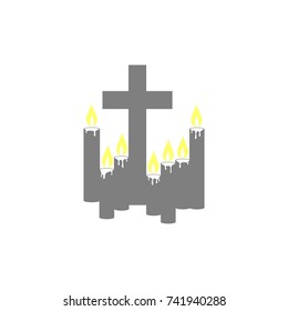 All Saints Day Celebration Cross and candles