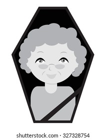 All Saints' Day. Coffin portrait of grandmother.