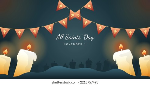 All saints day concept background. Vector design illustration.