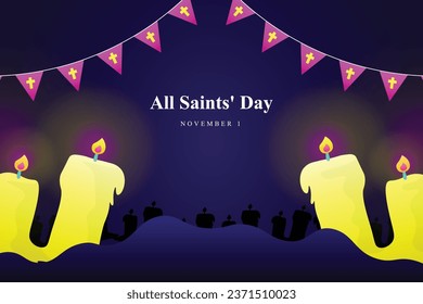 All saints day concept background. Vector design illustration.