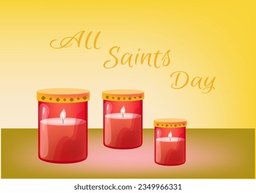 All Saints Day greetings banner, all saints day greeting  vector 3d cartoon background