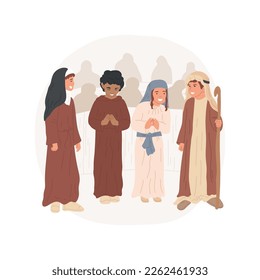 All Saints Day isolated cartoon vector illustration. Group of people celebrating All Saints Day together in church, Christian religious festivals, holy days, grave rituals vector cartoon.