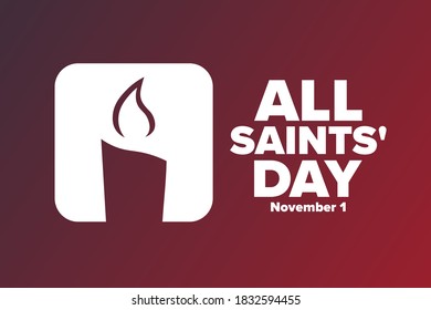 All Saints Day. November 1. Holiday concept. Template for background, banner, card, poster with text inscription. Vector EPS10 illustration