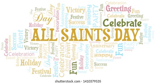 All Saints Day Word Cloud. Wordcloud Made With Text.