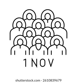 all saints feast catholic holiday line icon vector. all saints feast catholic holiday sign. isolated contour symbol black illustration