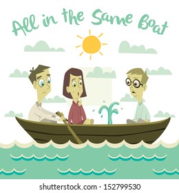 All In The Same Boat Illustration