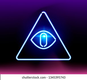 All Seeing Eye Delta Neon Sign Stock Vector (Royalty Free) 1345395743 ...