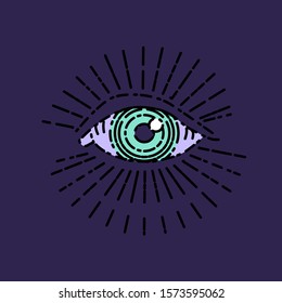 All seeing eye or Divine providence  symbol. Alchemy, religion, spirituality, occultism tattoo art.