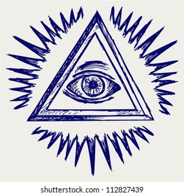 All seeing eye. Doodle style