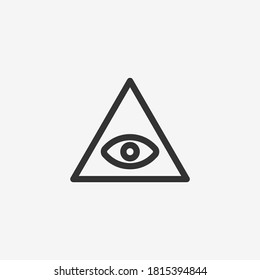 All seeing eye icon isolated on background. Illuminati symbol modern, simple, vector, icon for website design, mobile app, ui. Vector Illustration