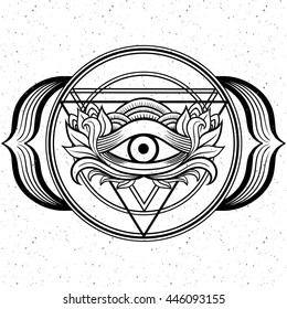 All Seeing Eye Inside Triangle Pyramid Stock Vector (Royalty Free ...